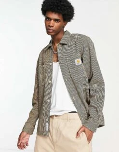 Carhartt WIP Sinclair Hickory Stripe Shirt In Brown For Men Black