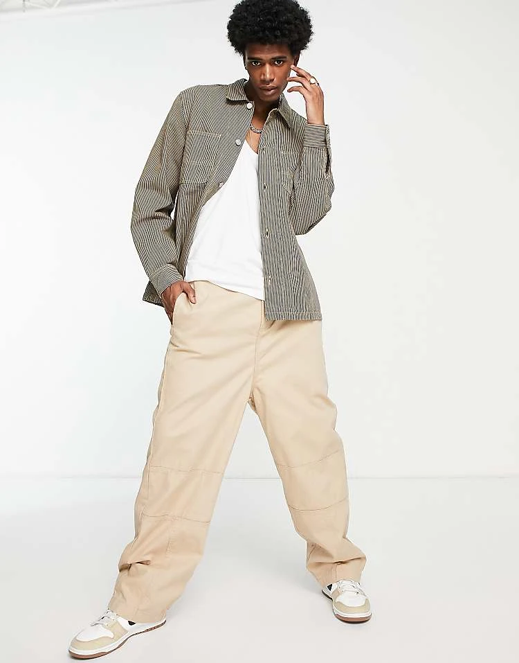 Carhartt WIP Sinclair Hickory Stripe Shirt In Brown For Men Black 3 Carhartt WIP Sinclair Hickory Stripe Shirt In Brown For Men Black - Image 3