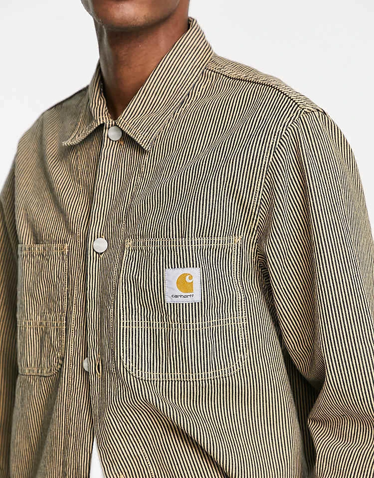 Carhartt WIP Sinclair Hickory Stripe Shirt In Brown For Men Black 4 Carhartt WIP Sinclair Hickory Stripe Shirt In Brown For Men Black - Image 4