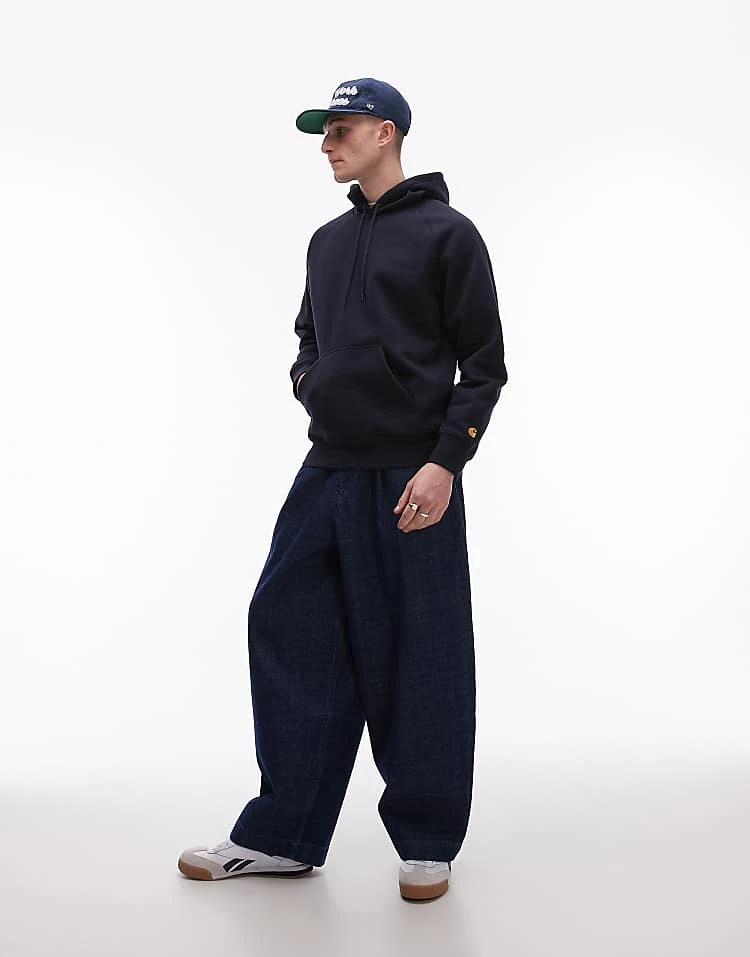 Carhartt WIP Chase Hoodie In Navy For Men 4 Carhartt WIP Chase Hoodie In Navy For Men - Image 4