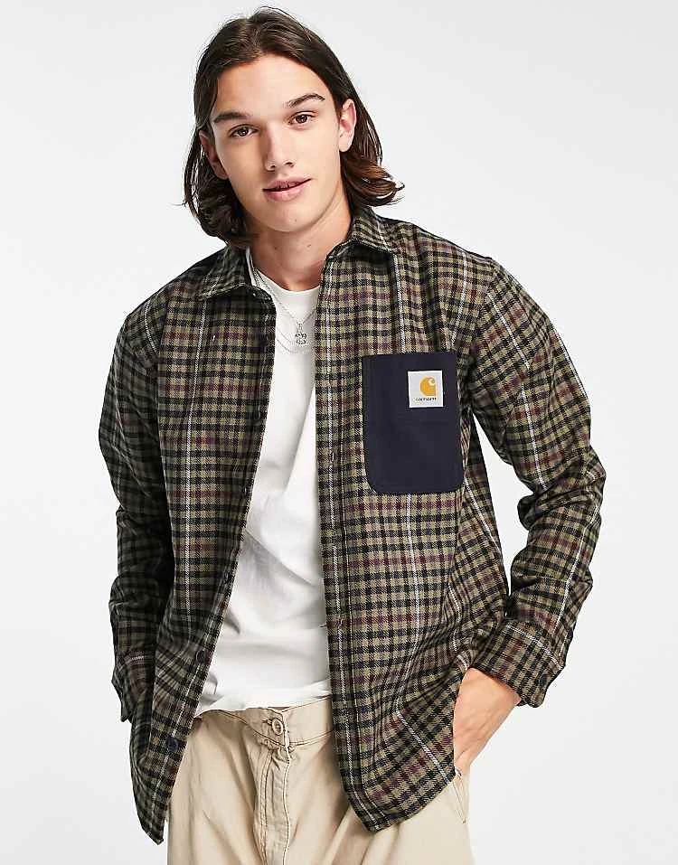 Carhartt WIP Asher Check Shirt In Green For Men 5 Carhartt WIP Asher Check Shirt In Green For Men - Image 5