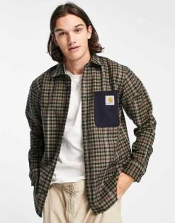 Carhartt WIP Asher Check Shirt In Green For Men