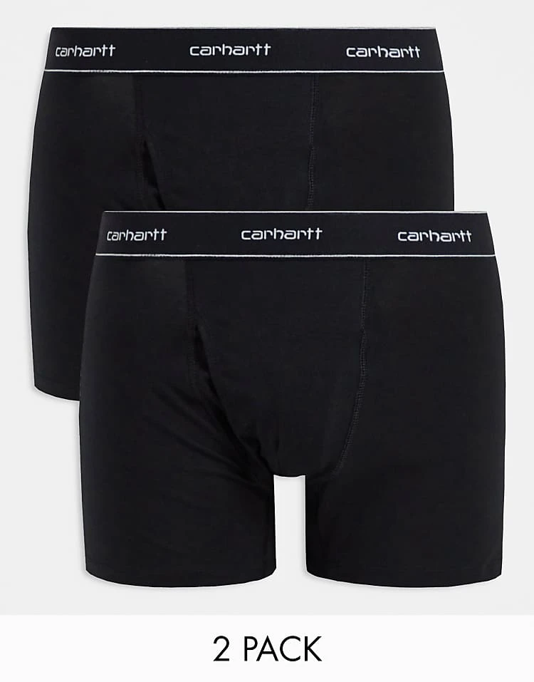 Carhartt WIP Cotton 2 Pack Boxers In Black For Men 1 Carhartt WIP Cotton 2 Pack Boxers In Black For Men