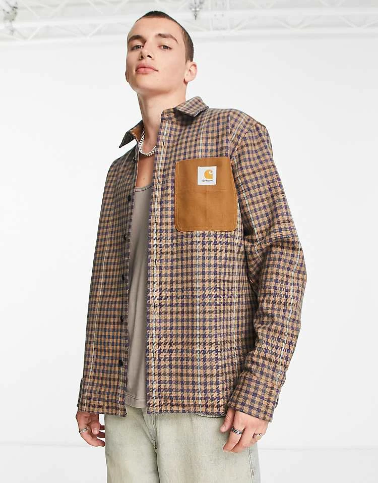 Carhartt WIP Asher Check Shirt In Beige For Men 5 Carhartt WIP Asher Check Shirt In Beige For Men - Image 5