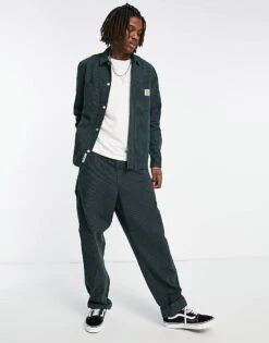 Carhartt WIP Sinclair Hickory Stripe Shirt In Green For Men -Carhartt WIP Sales 203401499 3