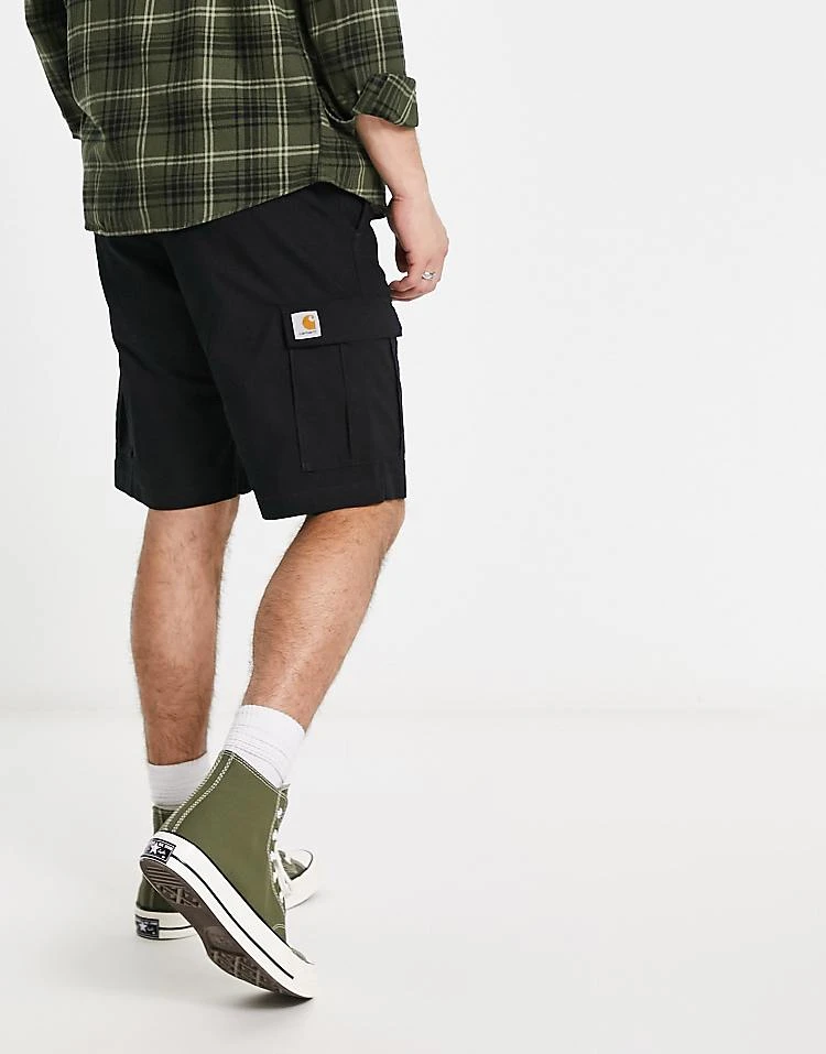 Carhartt WIP Aviation Slim Cargo Shorts In Black For Men 1 Carhartt WIP Aviation Slim Cargo Shorts In Black For Men