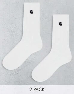 Carhartt WIP Madison 2 Pack Socks In White For Men -Carhartt WIP Sales 204360146 1 white 1