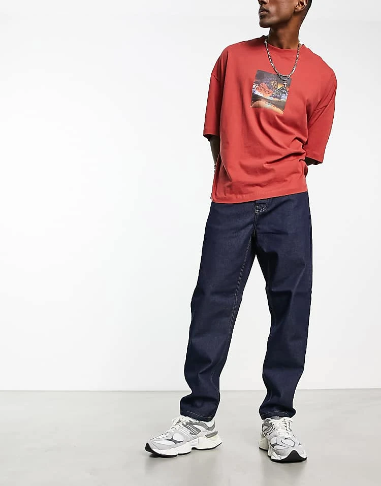 Carhartt WIP Newel Relaxed Tapered Fit Jeans In Blue One Wash For Men 5 Carhartt WIP Newel Relaxed Tapered Fit Jeans In Blue One Wash For Men - Image 5