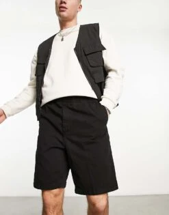 Carhartt WIP Flint Regular Carpenter Shorts In Black For Men -Carhartt WIP Sales 204360229 1 black 1