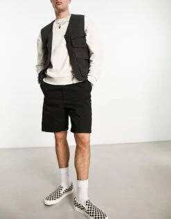 Carhartt WIP Flint Regular Carpenter Shorts In Black For Men -Carhartt WIP Sales 204360229 3