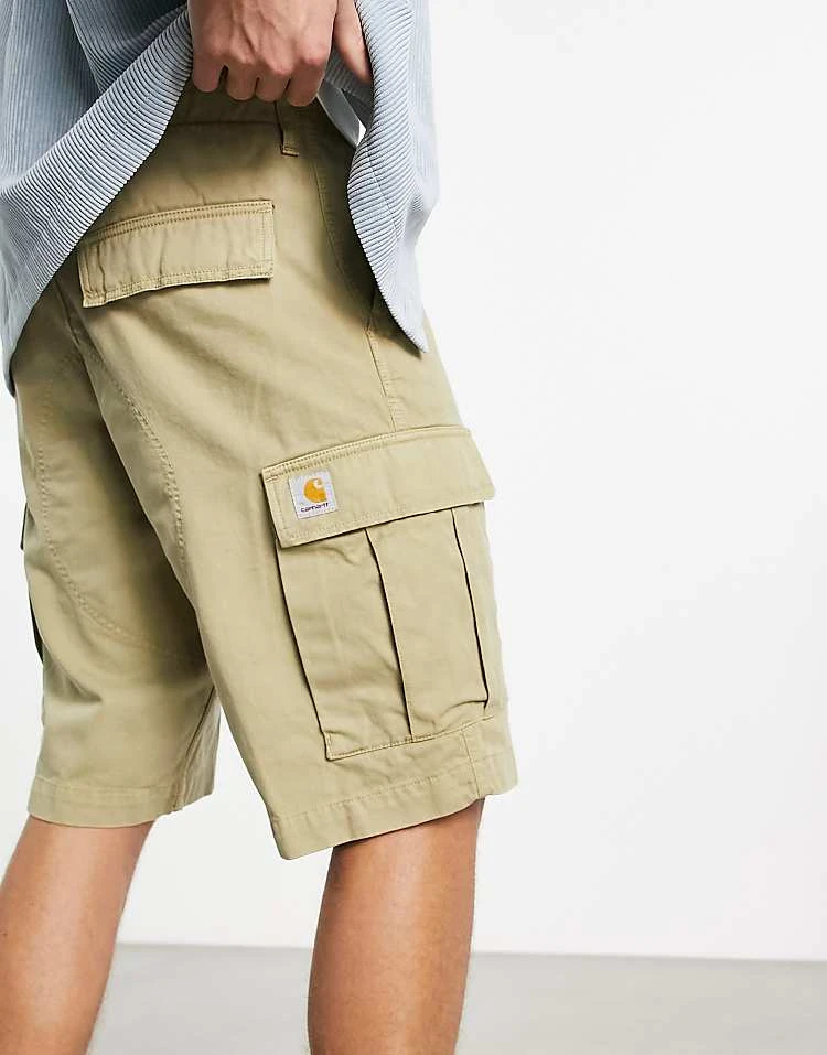 Carhartt WIP Regular Garment Dyed Cargo Shorts In Beige For Men 3 Carhartt WIP Regular Garment Dyed Cargo Shorts In Beige For Men - Image 3