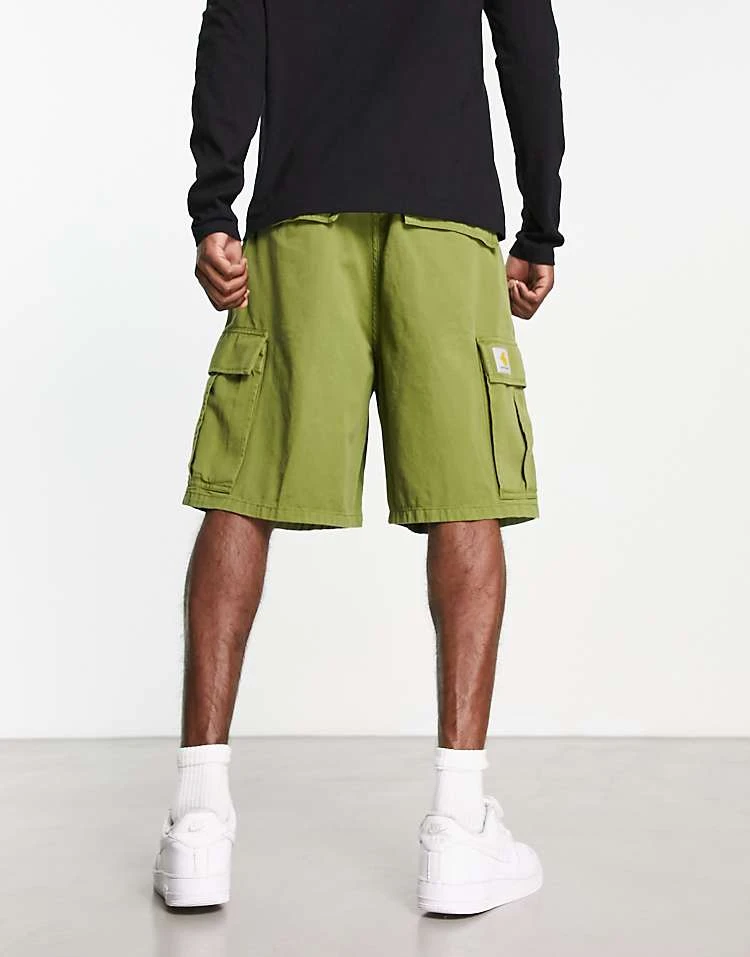 Carhartt WIP Cole Relaxed Garment Dyed Cargo Shorts In Green For Men 2 Carhartt WIP Cole Relaxed Garment Dyed Cargo Shorts In Green For Men - Image 2
