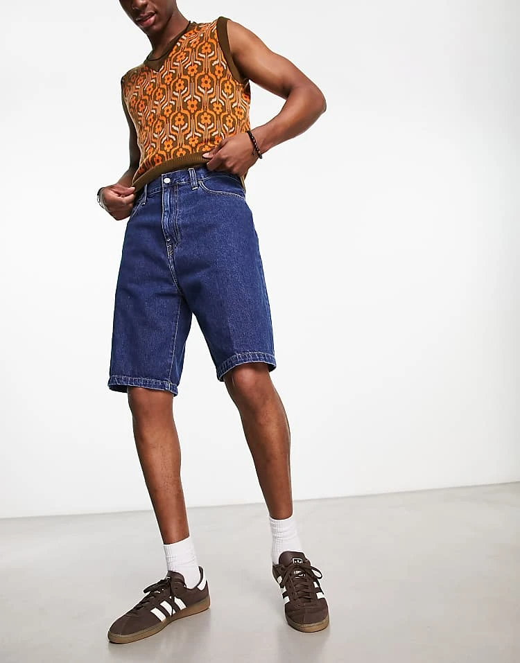 Carhartt WIP Landon Loose Fit Denim Shorts In Blue Stone Wash For Men 3 Carhartt WIP Landon Loose Fit Denim Shorts In Blue Stone Wash For Men - Image 3