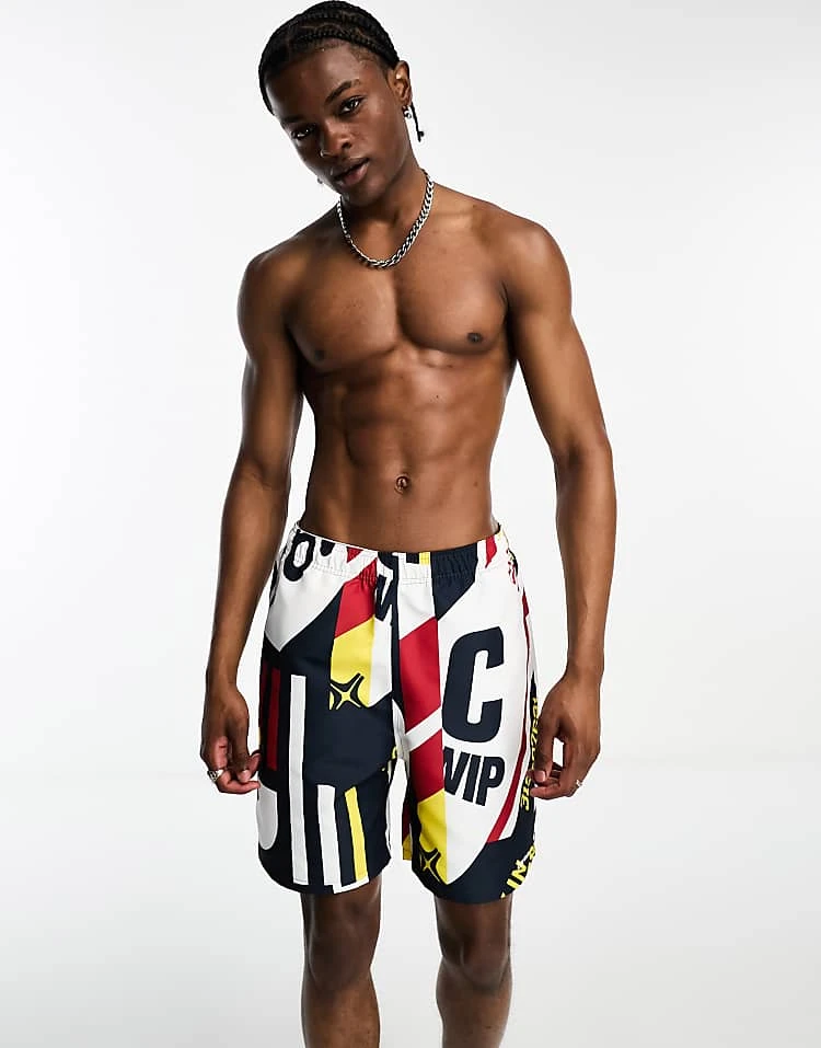 Carhartt WIP Island Marina Print Swim Shorts In Multi For Men Mutli 1 Carhartt WIP Island Marina Print Swim Shorts In Multi For Men Mutli