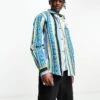 Carhartt WIP Coba Aztec Printed Long Sleeve Shirt In Blue For Men