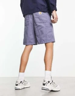 Carhartt WIP Flint Regular Carpenter Shorts In Blue For Men -Carhartt WIP Sales 204360733 3
