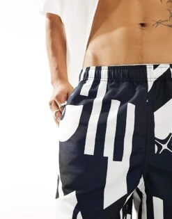 Carhartt WIP Island Marina Print Swim Shorts In Navy For Men -Carhartt WIP Sales 204360939 4