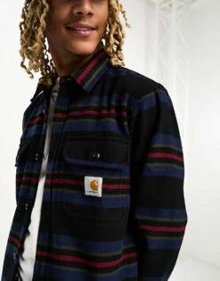 Carhartt WIP Oregon Stripe Shirt In Black For Men 8 Carhartt WIP Oregon Stripe Shirt In Black For Men -Carhartt WIP Sales 205162601 4
