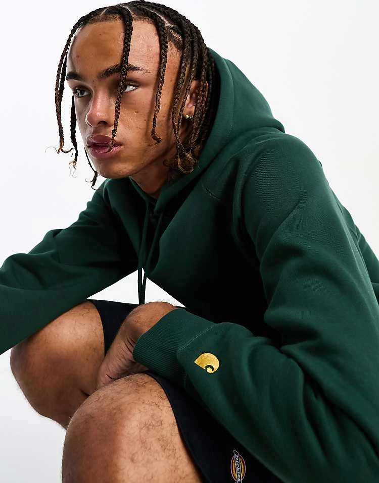Carhartt WIP Chase Hoodie In Dark Green For Men 3 Carhartt WIP Chase Hoodie In Dark Green For Men - Image 3