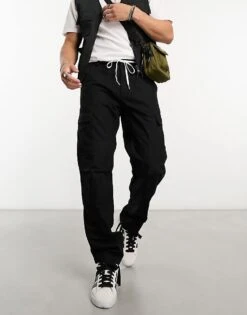 Carhartt WIP Aviation Cargo Slim Trousers In Black For Men -Carhartt WIP Sales 205177092 4