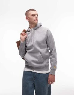 Carhartt WIP Chase Hoodie In Grey For Men