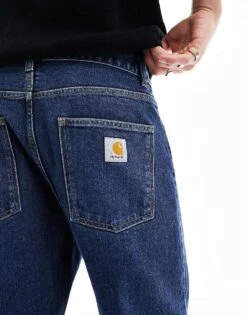 Carhartt WIP Newel Relaxed Tapered Wash Jeans In Blue For Men 8 Carhartt WIP Newel Relaxed Tapered Wash Jeans In Blue For Men -Carhartt WIP Sales 205189665 3