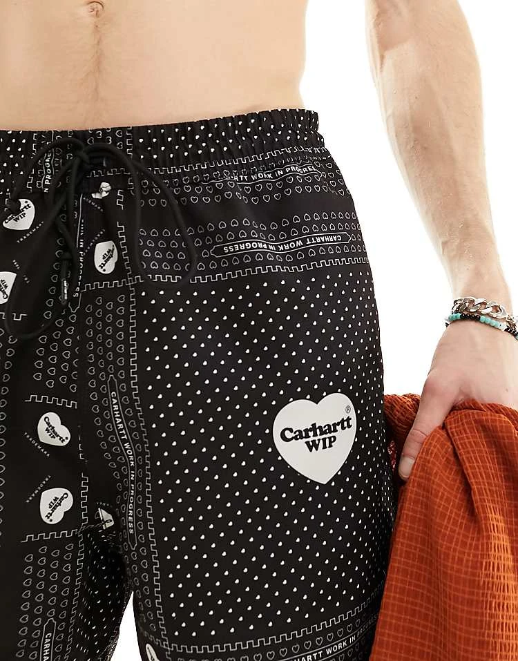Carhartt WIP Slater Bandana Swim Shorts In Black For Men 2 Carhartt WIP Slater Bandana Swim Shorts In Black For Men - Image 2