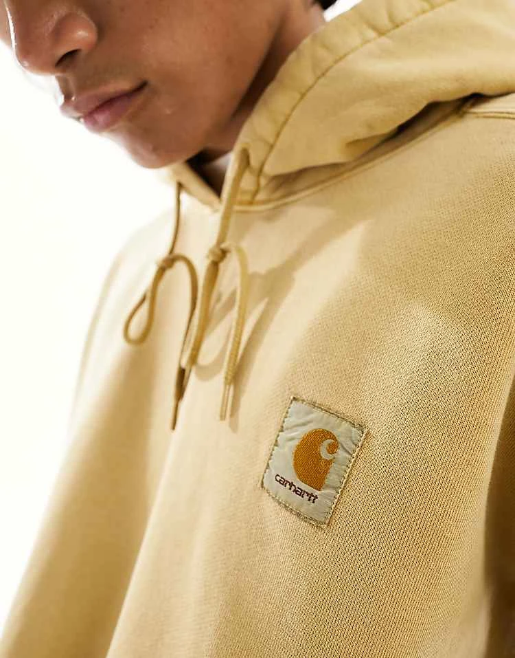 Carhartt WIP Nelson Garment Dyed Hoodie In Beige For Men 2 Carhartt WIP Nelson Garment Dyed Hoodie In Beige For Men - Image 2