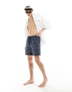 Carhartt WIP Slater Pinstripe Swim Shorts In Navy For Men 7 Carhartt WIP Slater Pinstripe Swim Shorts In Navy For Men -Carhartt WIP Sales 205921668 3