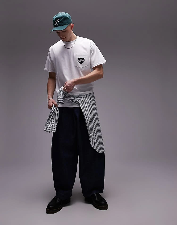 Carhartt WIP Amour Pocket Heart T-shirt In White For Men 3 Carhartt WIP Amour Pocket Heart T-shirt In White For Men - Image 3