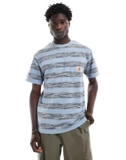 Carhartt WIP Pocket Stripe T-shirt In Blue For Men