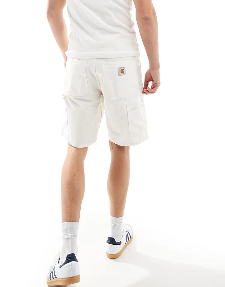 Carhartt WIP Single Knee Carpenter Short In Off White For Men 3 Carhartt WIP Single Knee Carpenter Short In Off White For Men - Image 3