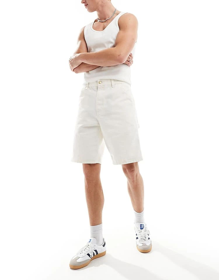 Carhartt WIP Single Knee Carpenter Short In Off White For Men 5 Carhartt WIP Single Knee Carpenter Short In Off White For Men - Image 5
