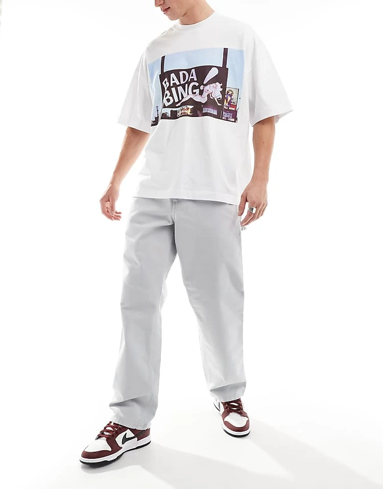 Carhartt WIP Single Knee Carpenter Trousers In Grey For Men 2 Carhartt WIP Single Knee Carpenter Trousers In Grey For Men - Image 2