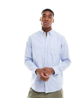 Carhartt WIP Logo Oxford Shirt In Light Blue For Men -Carhartt WIP Sales 206423201 1 blue 1