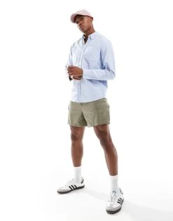 Carhartt WIP Logo Oxford Shirt In Light Blue For Men -Carhartt WIP Sales 206423201 3