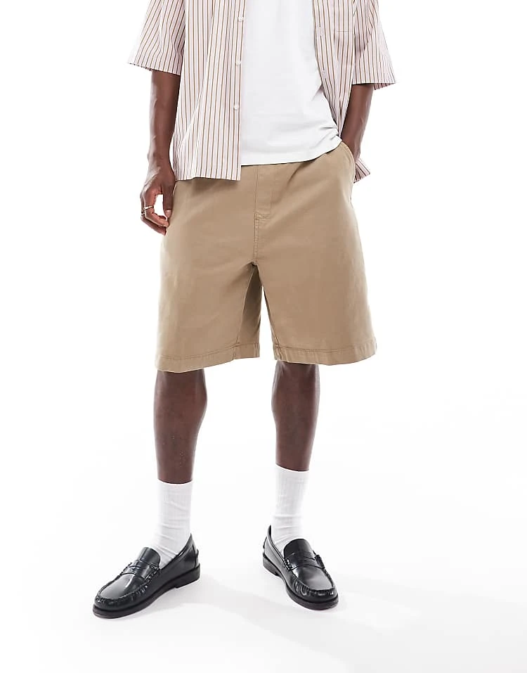 Carhartt WIP Floyd Overdyed Long Short In Beige For Men Brown 2 Carhartt WIP Floyd Overdyed Long Short In Beige For Men Brown - Image 2