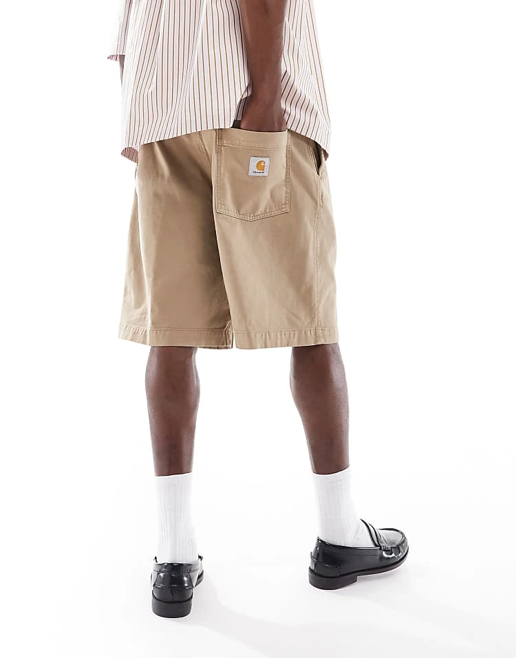 Carhartt WIP Floyd Overdyed Long Short In Beige For Men Brown 4 Carhartt WIP Floyd Overdyed Long Short In Beige For Men Brown - Image 4