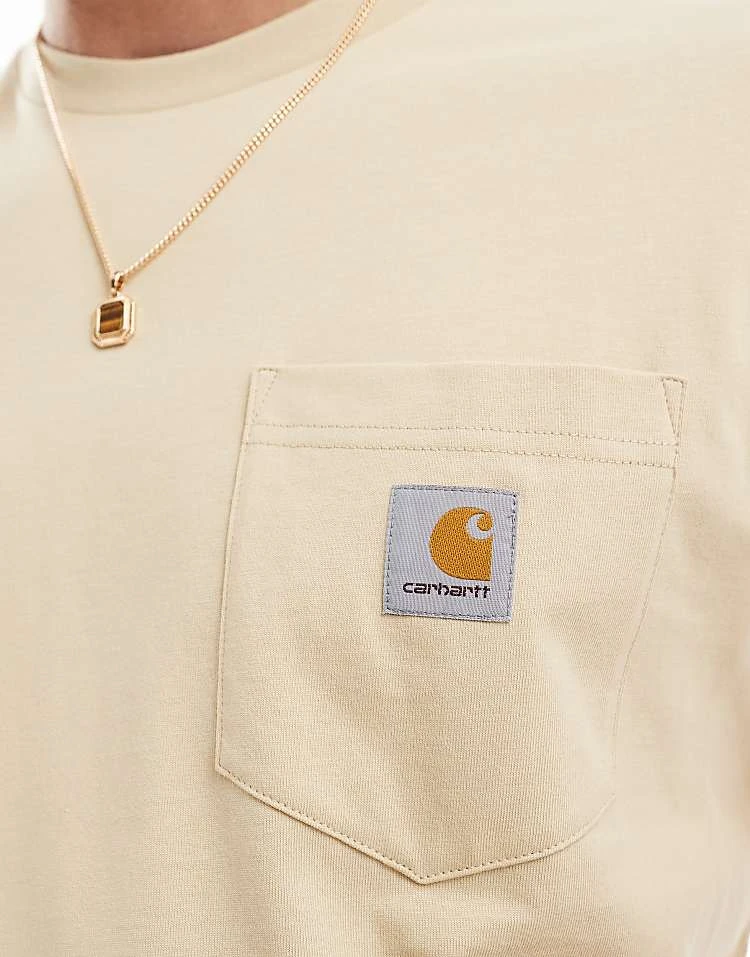 Carhartt WIP Pocket T-shirt In Beige For Men 2 Carhartt WIP Pocket T-shirt In Beige For Men - Image 2