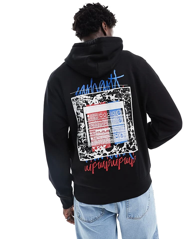 Carhartt WIP Stereo Graphic Hoodie In Black For Men 1 Carhartt WIP Stereo Graphic Hoodie In Black For Men