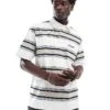 Carhartt WIP Stripe Short Sleeve Polo Shirt In White For Men