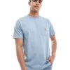 Carhartt WIP Pocket T-shirt In Light Blue For Men