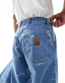 Carhartt WIP Stamp Print Loose Tapered Fit Jean In Blue For Men 8 Carhartt WIP Stamp Print Loose Tapered Fit Jean In Blue For Men -Carhartt WIP Sales 206423551 3