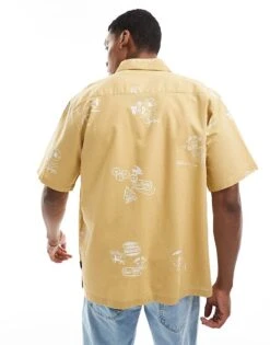 Carhartt WIP Stamp Print Short Sleeve Shirt In Sand For Men Yellow -Carhartt WIP Sales 206423598 4