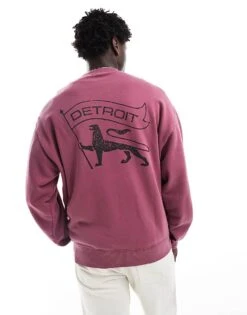 Carhartt WIP Stamp Detroit Graphic Sweatshirt In Purple For Men 9 Carhartt WIP Stamp Detroit Graphic Sweatshirt In Purple For Men -Carhartt WIP Sales 206632767 1 purple 1