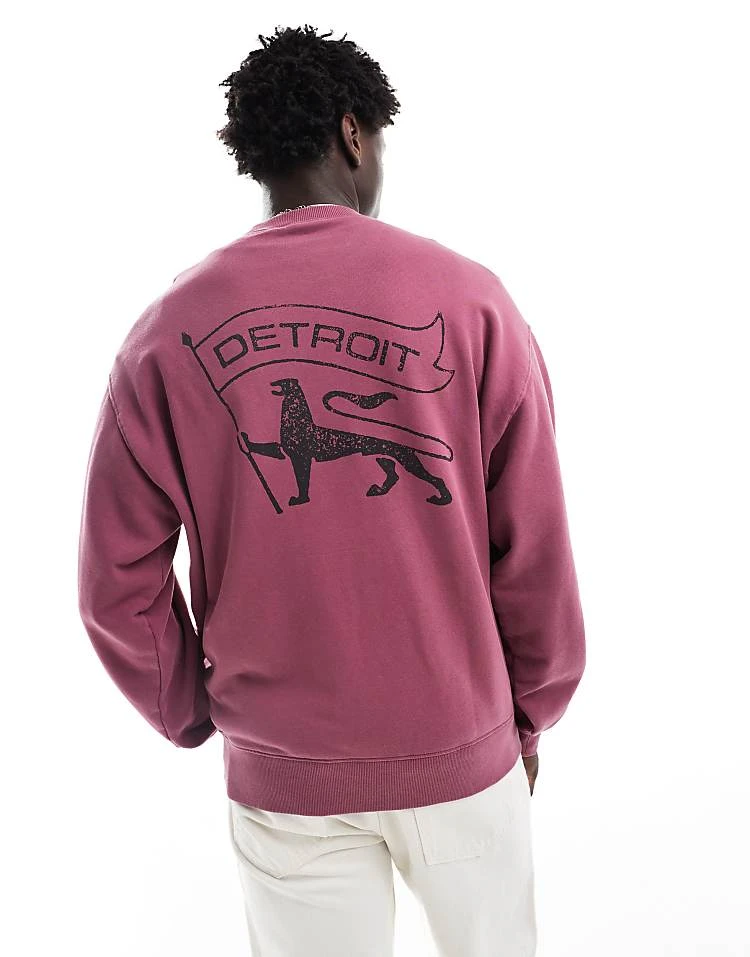 Carhartt WIP Stamp Detroit Graphic Sweatshirt In Purple For Men 1 Carhartt WIP Stamp Detroit Graphic Sweatshirt In Purple For Men