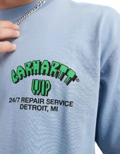 Carhartt WIP Super Tired T-shirt In Light Blue For Men -Carhartt WIP Sales 206637474 4