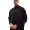 Carhartt WIP Long Sleeve Mockneck Script T-shirt In Black For Men