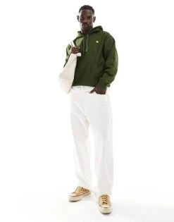 Carhartt WIP American Script Hoodie In Khaki For Men