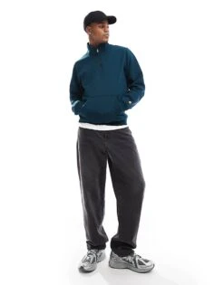 Carhartt WIP 3/4 Zip Sweatshirt In Green For Men -Carhartt WIP Sales 206637766 3